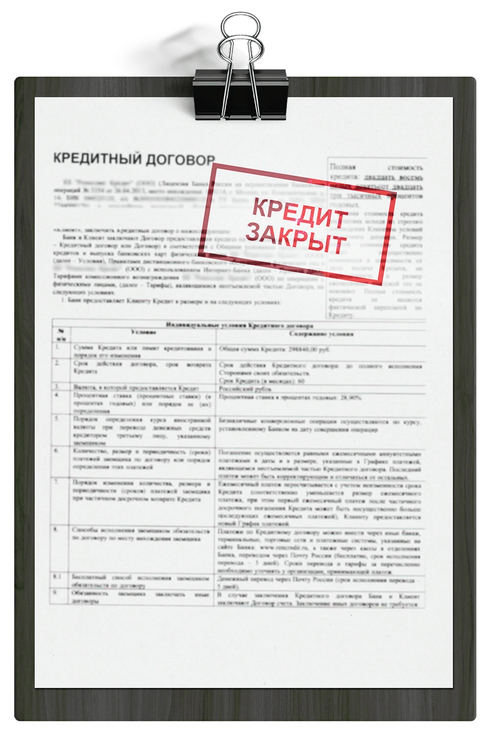 списать кредиты